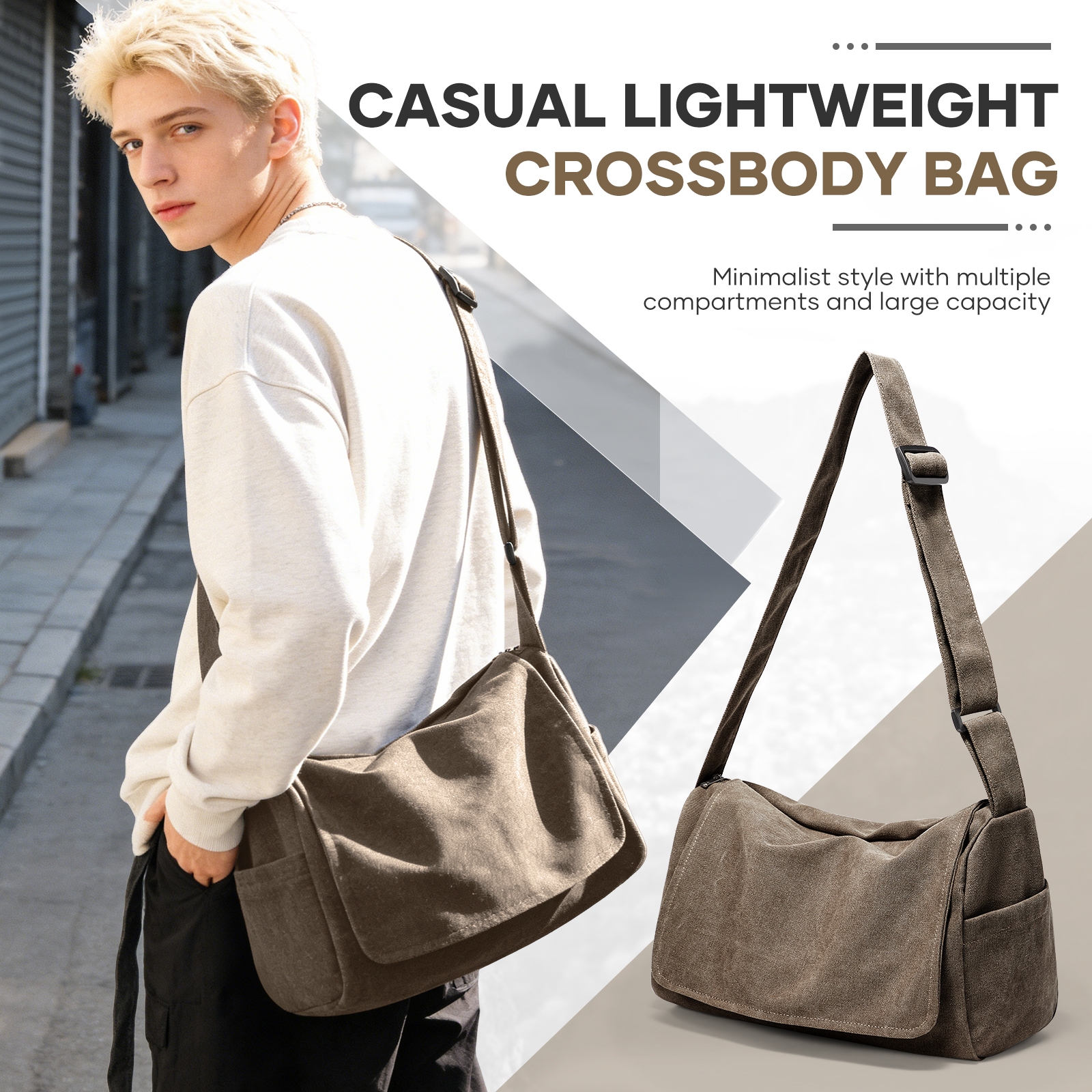 Laptop Accessories Box - Vintage Men's Shoulder Bag Messenger Bag