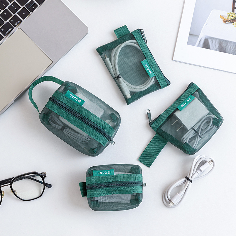 Transparent mesh data cable st - Cable Management Bag 评论和价格