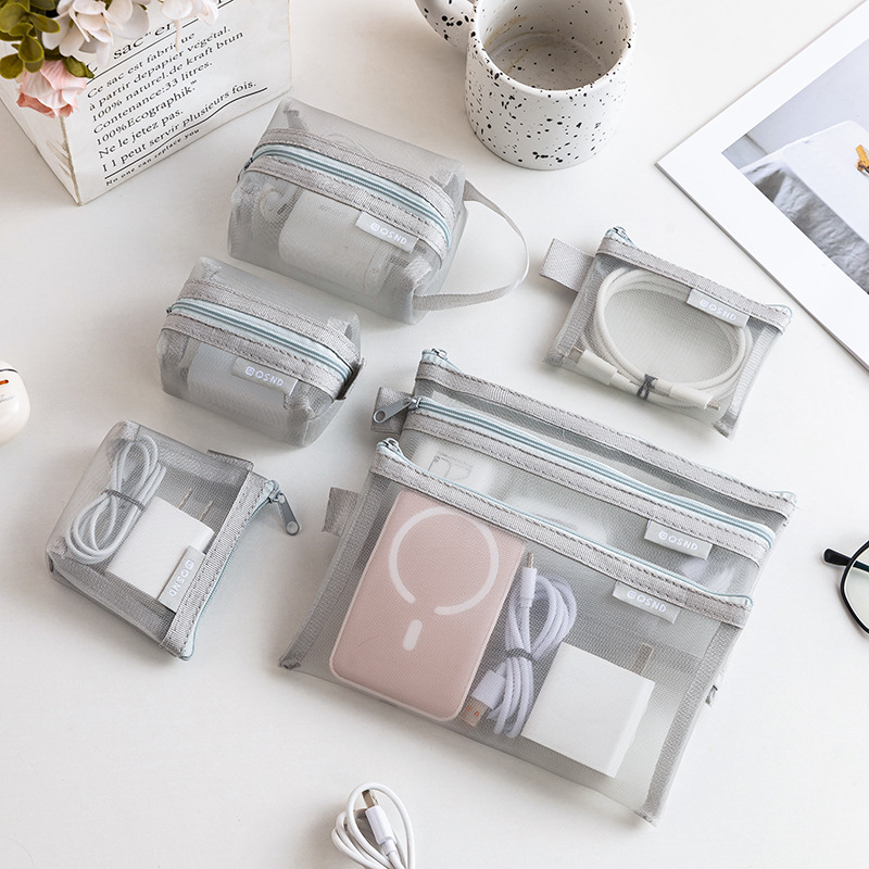 Transparent mesh data cable st - Cable Management Bag 评论和价格