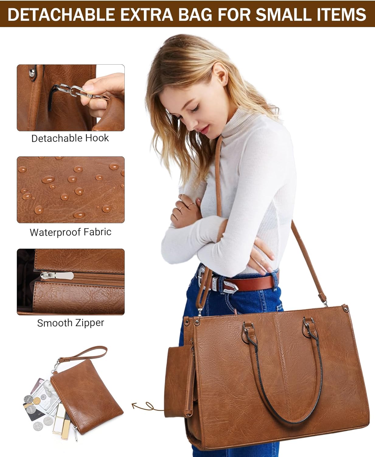 2 in 1 Laptop Tote Bag with In - Laptop Accessories Box 评论和价格