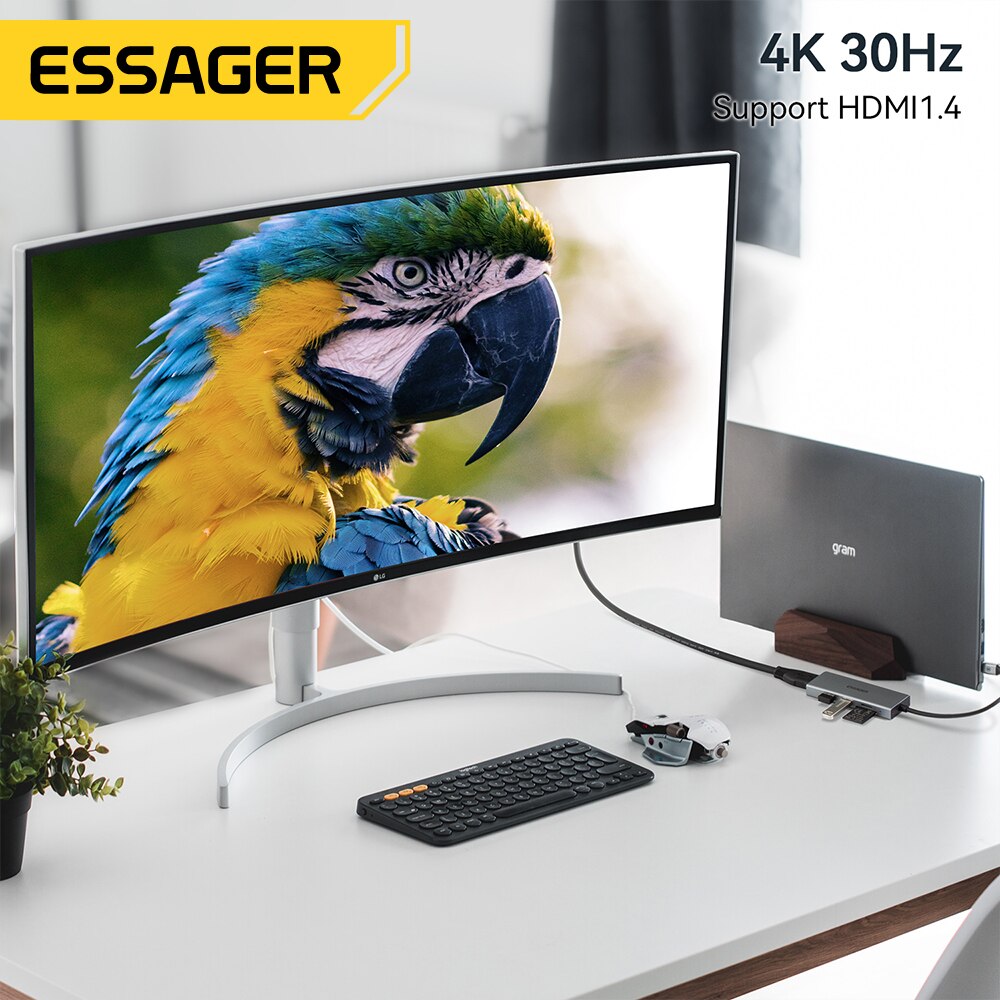 Essager 5 in 1 USB C HUB HDMI- - Usb C Docking Hub 评论和价格