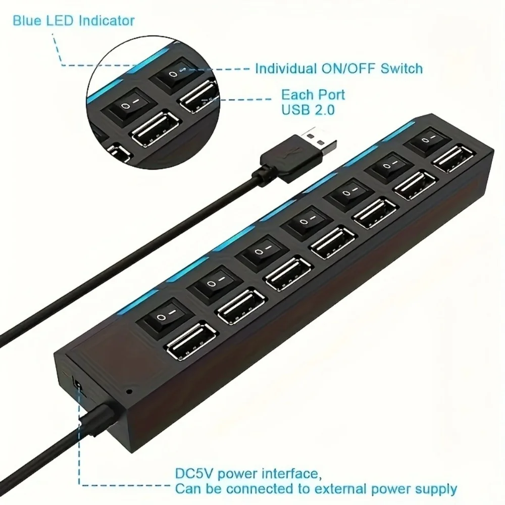 4/7 Port USB 2.0 Hub High Spee - Laptop Accessories Hub 评论和价格