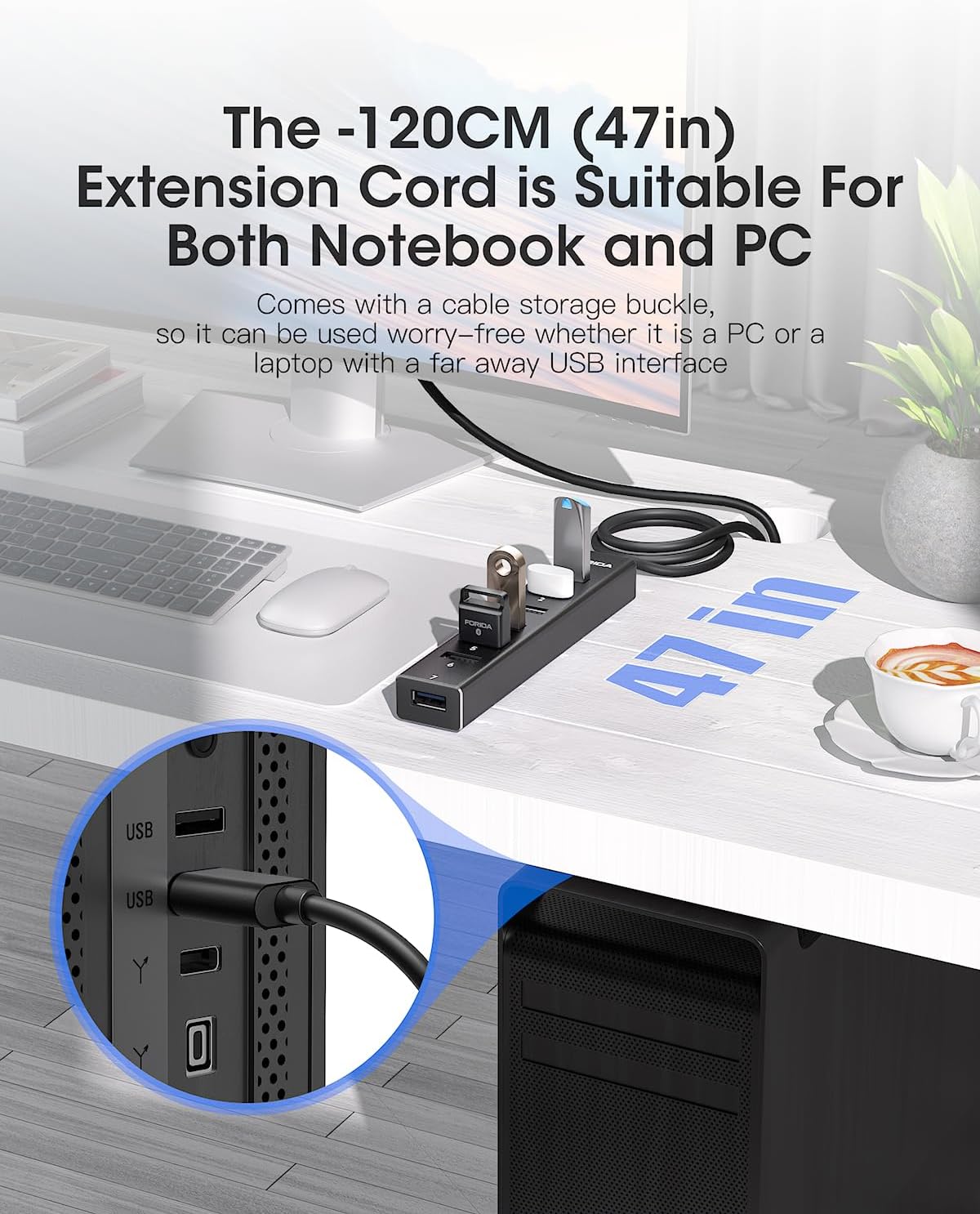 FORIDA 7 Ports 5Gbps HUB USB 3 - Laptop Accessories Hub 评论和价格