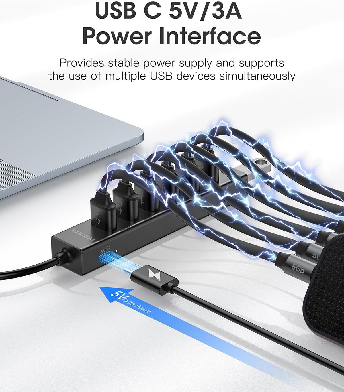 FORIDA 7 Ports 5Gbps HUB USB 3 - Laptop Accessories Hub 评论和价格