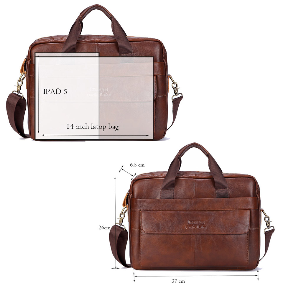 Men Genuine Leather Handbag Fa - Laptop Accessories Box 评论和价格