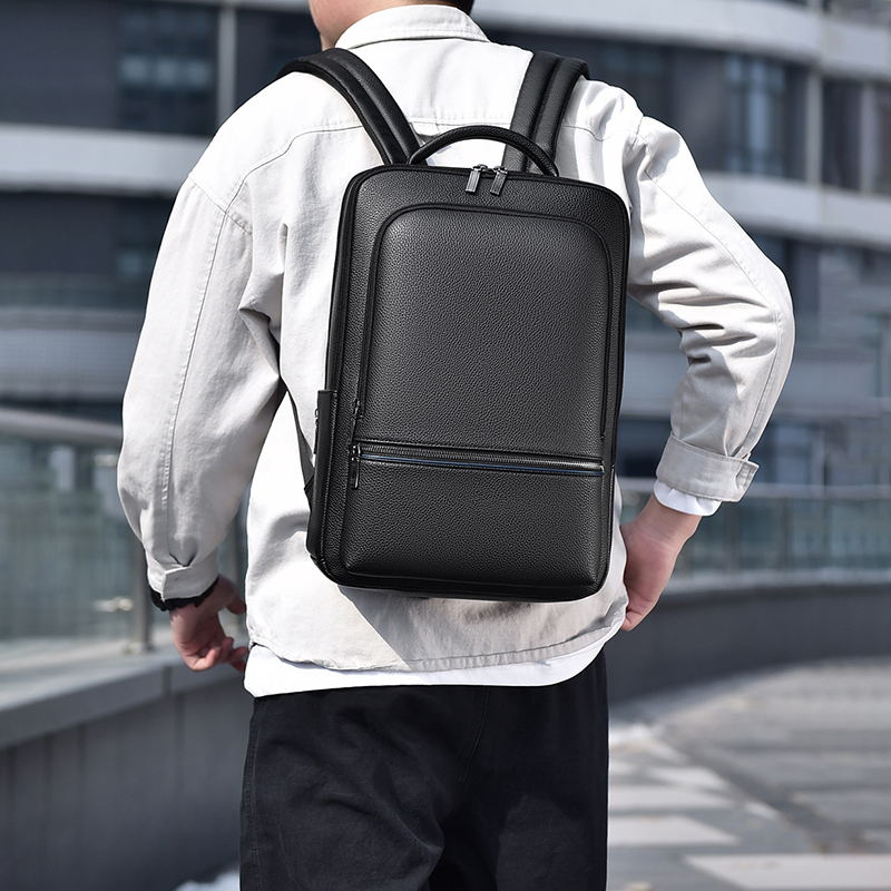 PU Leather Men's Backpack USB  - Laptop Accessories Box 评论和价格