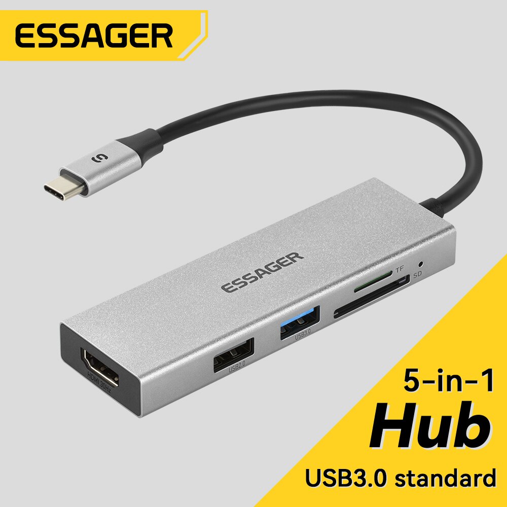 Essager 5 in 1 USB C HUB HDMI- - Usb C Docking Hub 评论和价格
