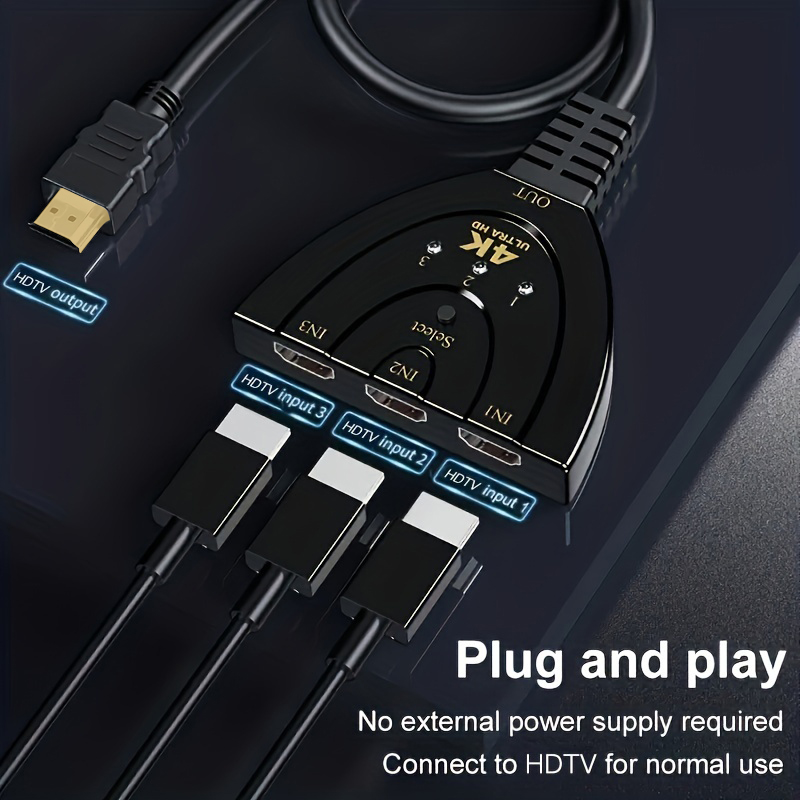 4K*2K 3 Port HDTV-compatible S - Laptop Accessories Hub 评论和价格