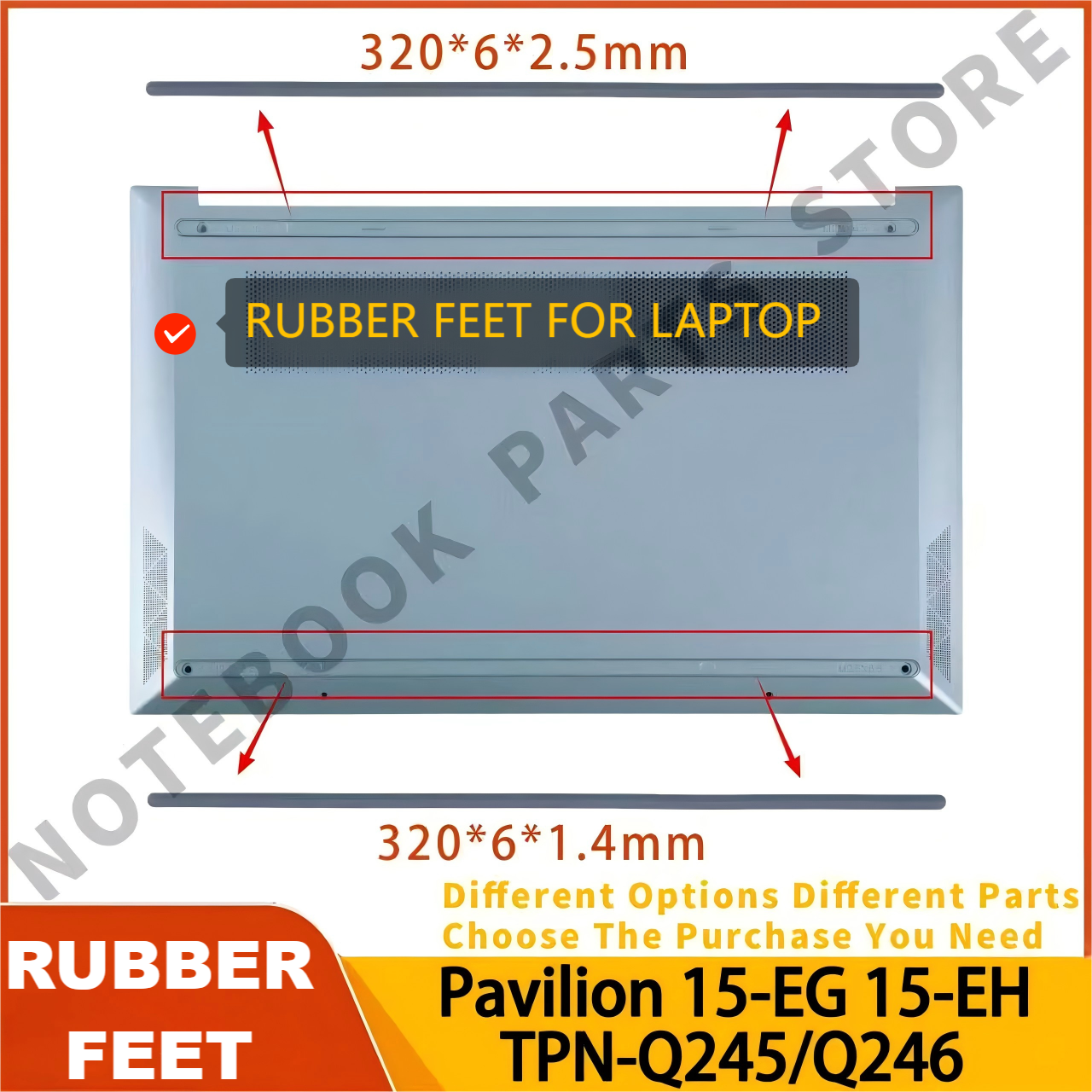 Rubber Feet for HP Pavilion 15 - Laptop Repair Accessories 评论和价格