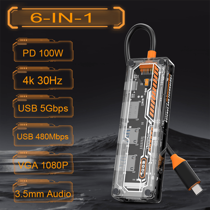 6-in-1 USB C Hub for MacBook P - Usb C Docking Hub 评论和价格