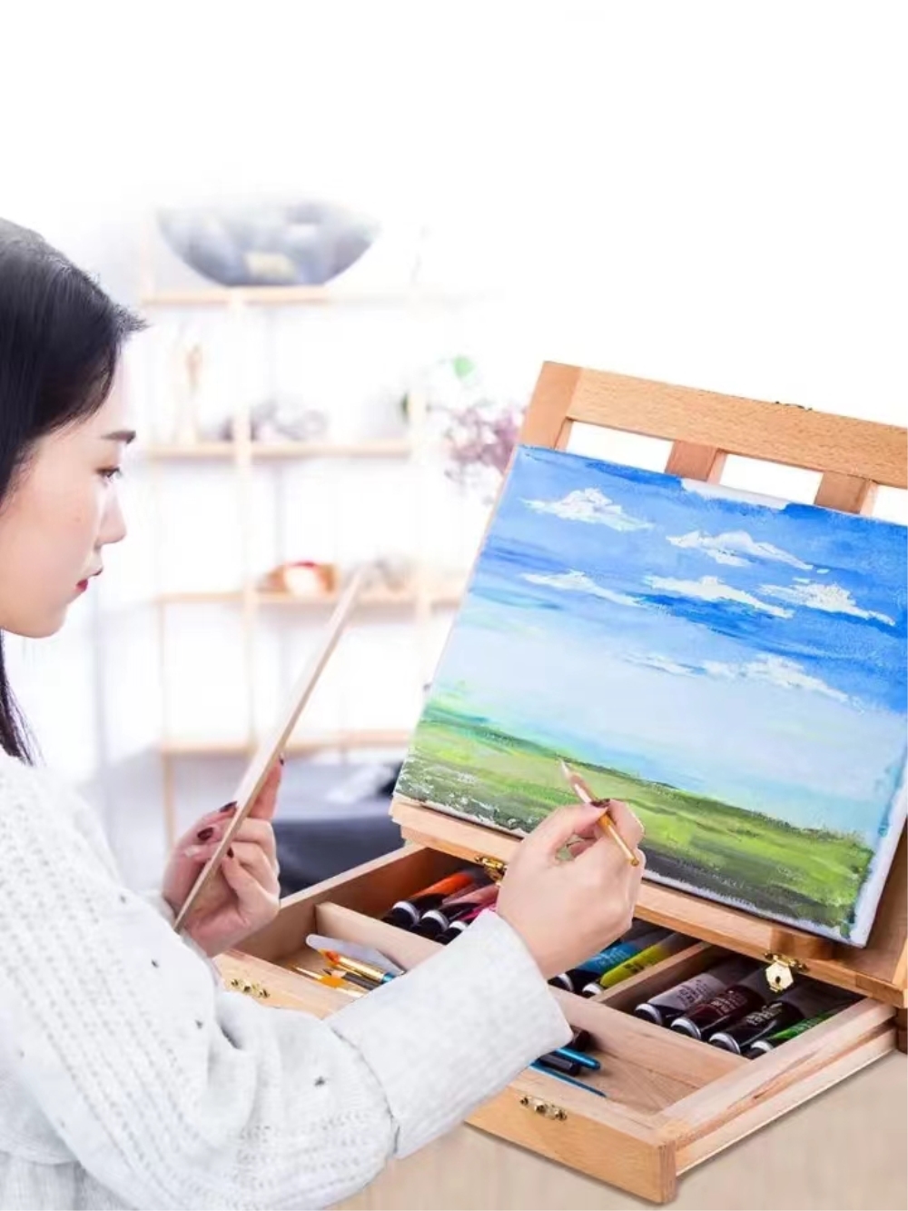 Portable Wooden Table Easel fo - Laptop Accessories Box 评论和价格
