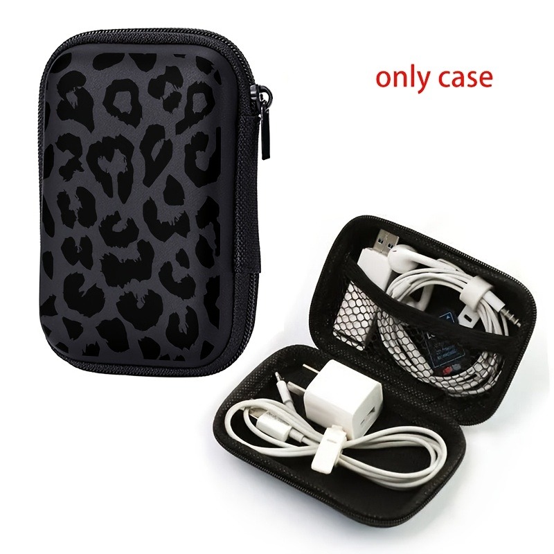 Black Leopard Print EVA Hard S - Cable Management Bag 评论和价格