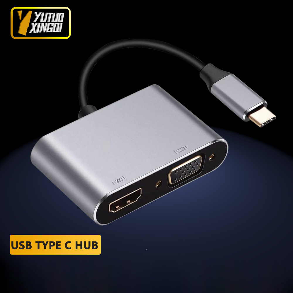 4K USB Type C to VGA 1080P USB - Usb C Docking Hub 评论和价格