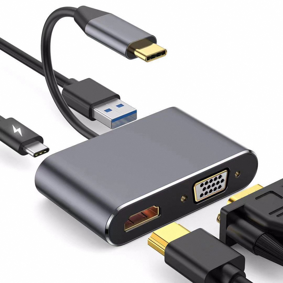 4K USB Type C to VGA 1080P USB - Usb C Docking Hub 评论和价格