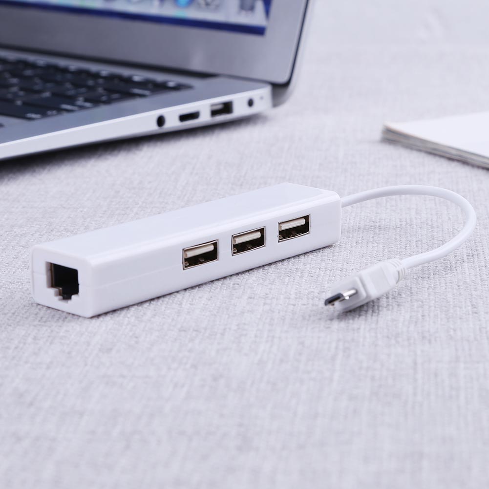 OTG 3 Port USB 2.0 HUB 10/100M - Laptop Accessories Hub 评论和价格