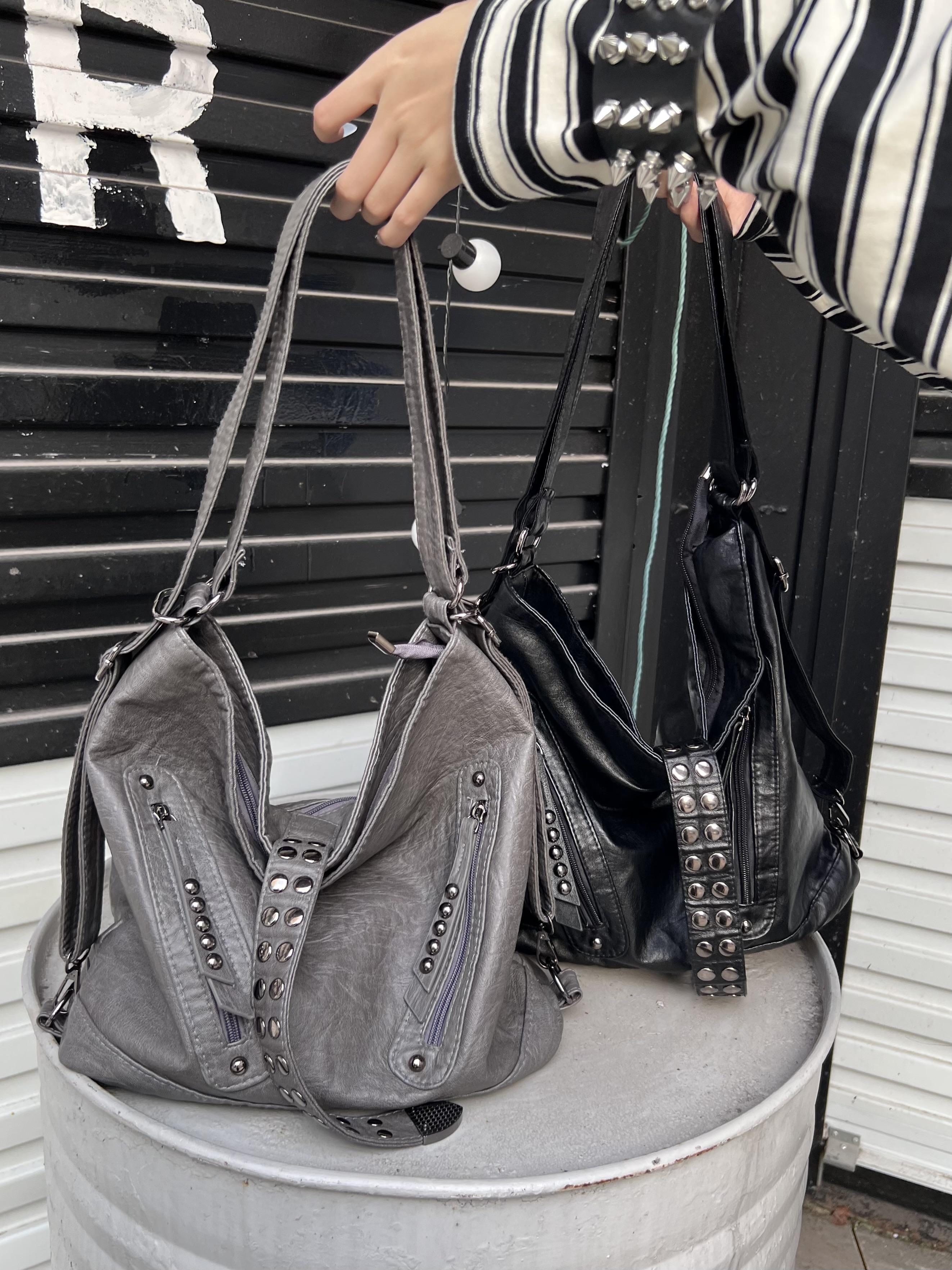 Retro Rivet Spice Girl Handbag - Laptop Accessories Women 评论和价格