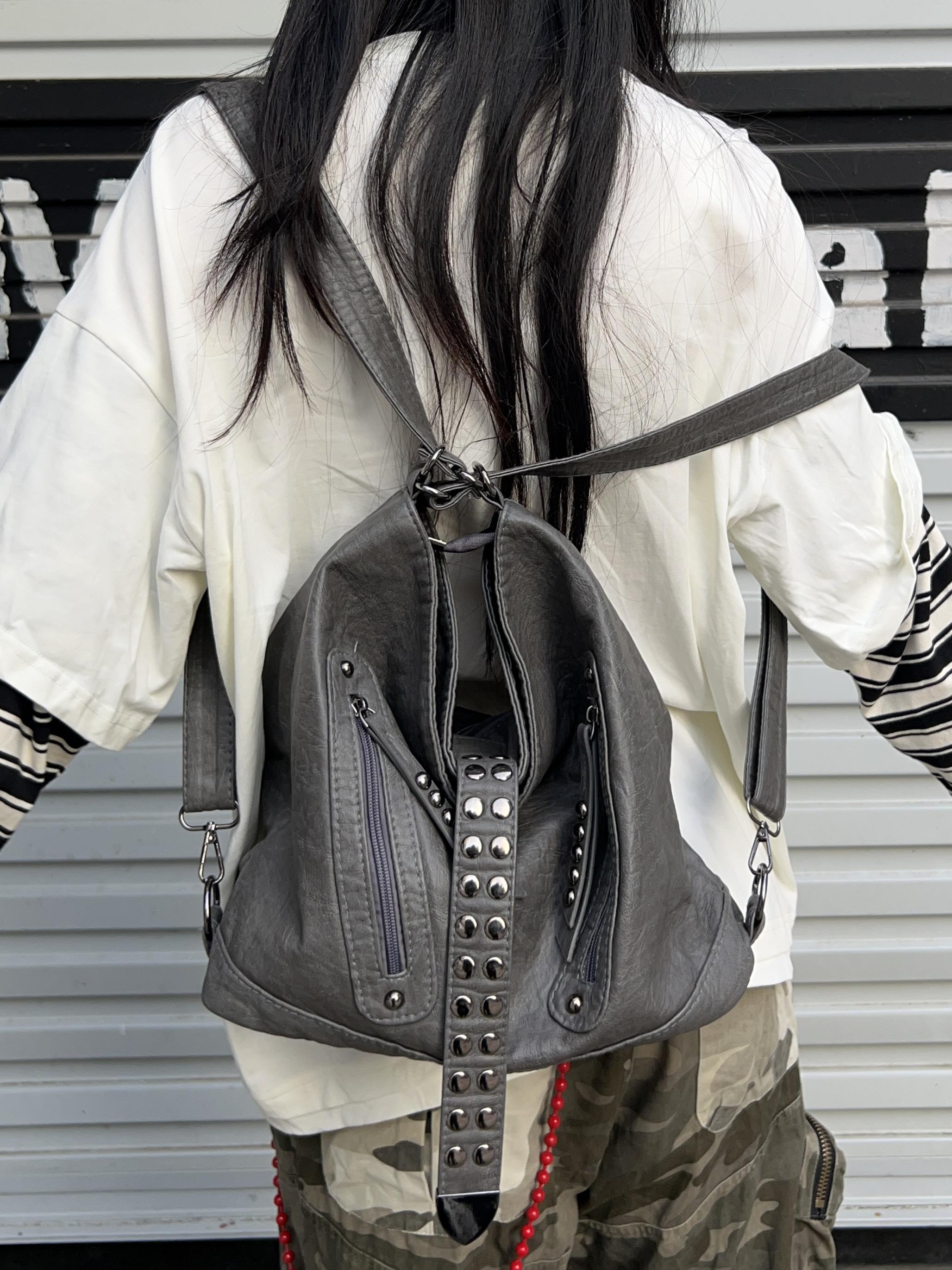 Retro Rivet Spice Girl Handbag - Laptop Accessories Women 评论和价格
