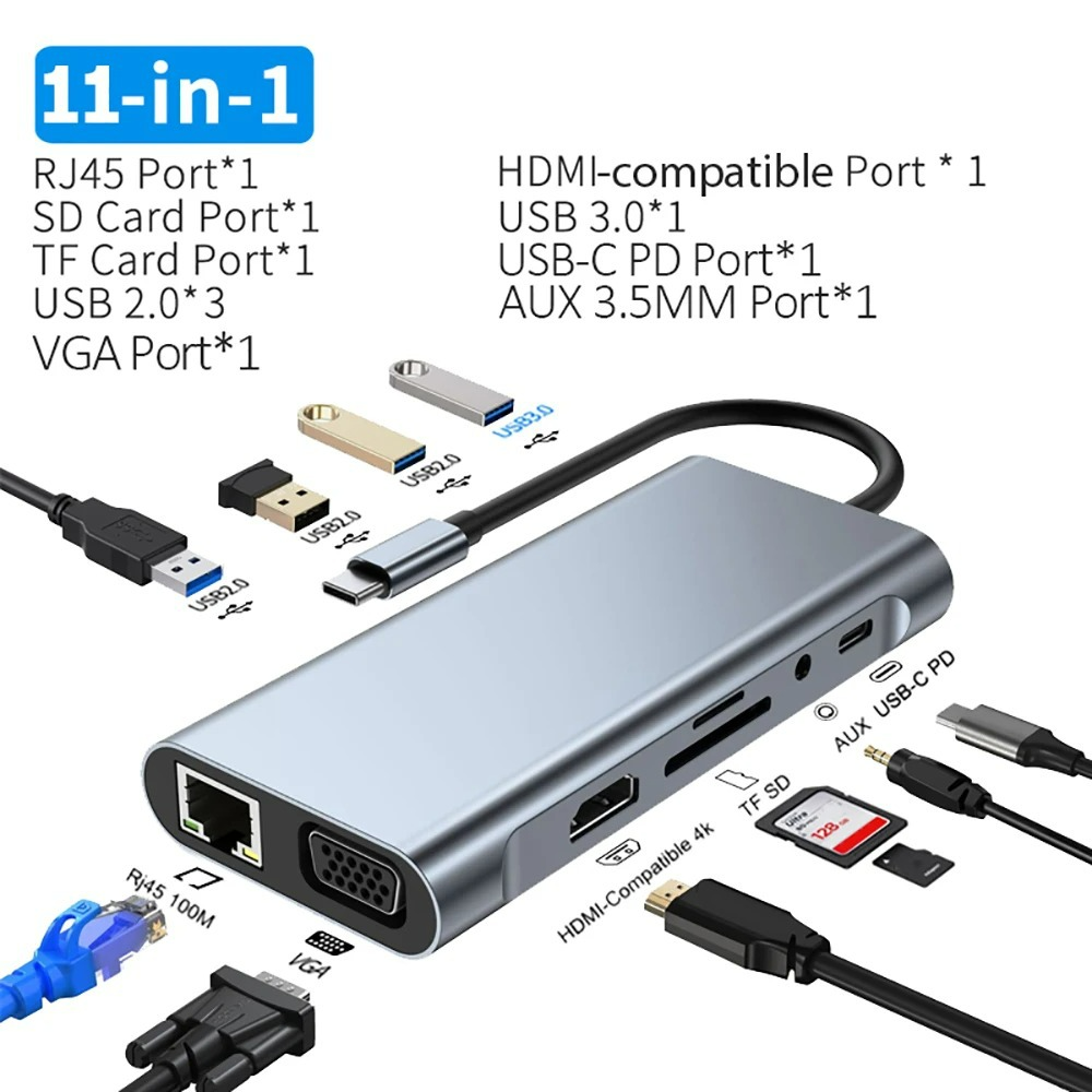 11-in-1 USB C Hub Thunderbolt  - Laptop Accessories Hub 评论和价格
