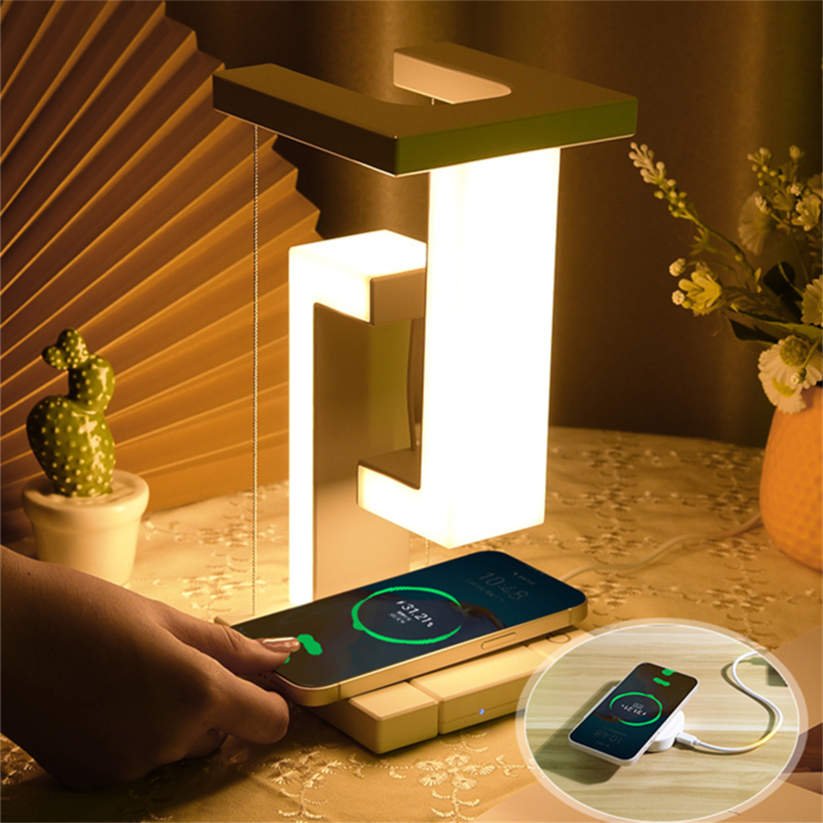 Floating Desk Lamp With Wirele - Usb C Docking Hub 评论和价格