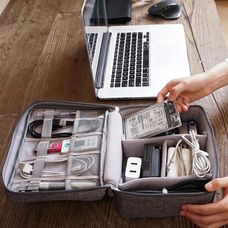 Portable USB Data Line Charger - Cable Management Bag 评论和价格