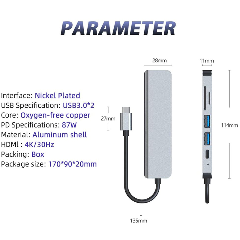 6 In 1 PD Type C Docking Stati - Usb C Docking Hub 评论和价格