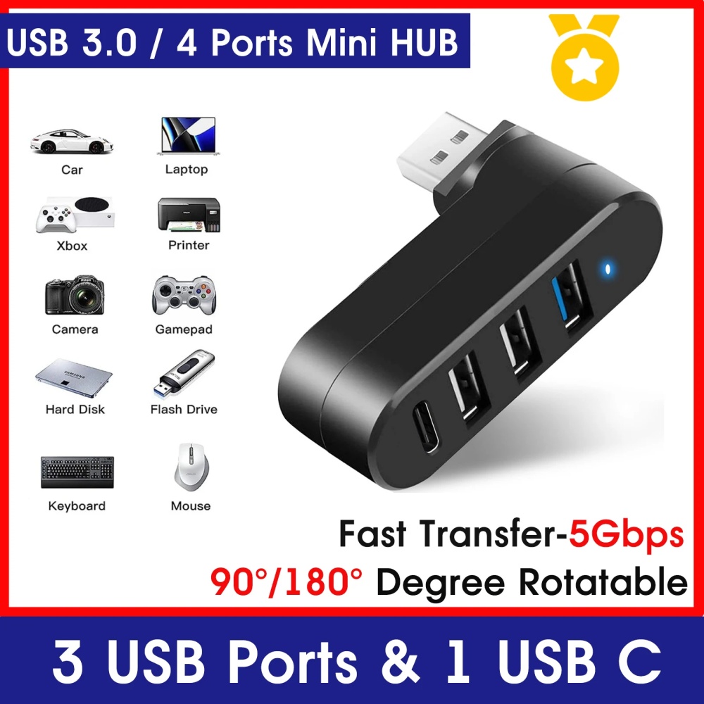 Mini Splitter 4 Ports USB Hub  - Laptop Accessories Box 评论和价格